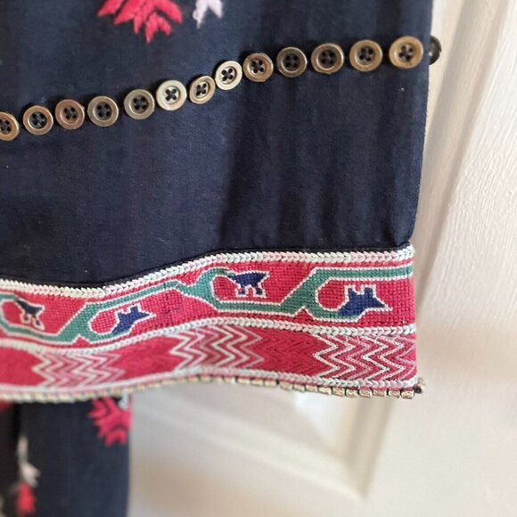 Ulla Johnson Black Aztec Embroidered Intricate Beaded Bohemian Dress Sz 0P - Picture 14 of 16